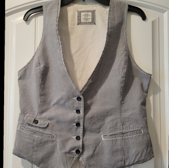 H&M Jackets & Blazers - H&M gray& white stripe cotton vest
